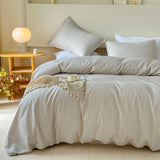 30%Linen + 70%Cotton Blend Duvet Cover Set - Herringbone Jacquard