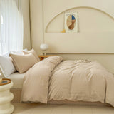30%Linen + 70%Cotton Blend Duvet Cover Set - Herringbone Jacquard