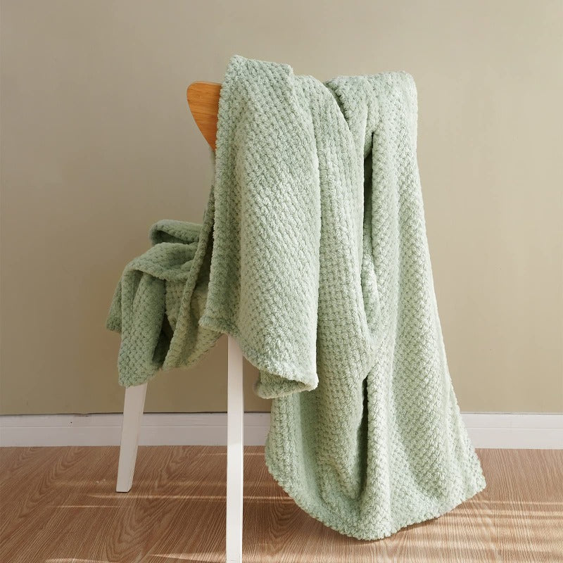 Couverture en flanelle – Motif à pois jacquard
