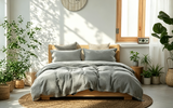 Simple&Opulence Linen Duvet Cover Set - 100% Flax Linen, Coconut Button Closure