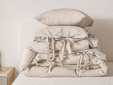 Simple&Opulence Linen Duvet Cover Set - Bowknot Ties