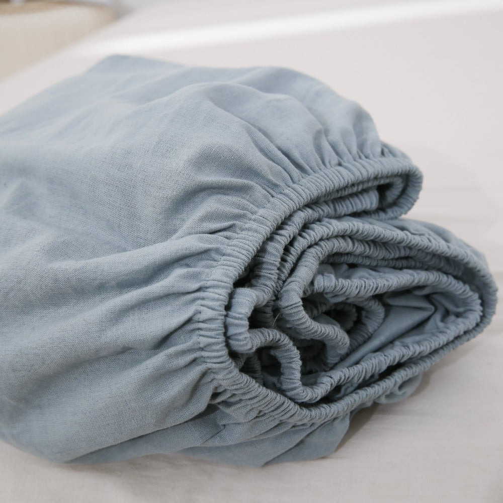 55% Linen + 45% Cotton Blend Fitted Sheet – Simple&Opulence