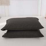 55% Linen + 45% Cotton Blend Pillowcases-dark grey