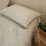 Linen Sheet Set - Embroidery Line