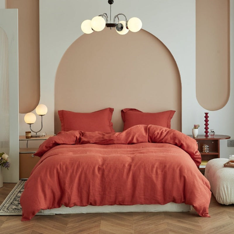 Linen Duvet Cover Set Basic Style Simple&Opulence