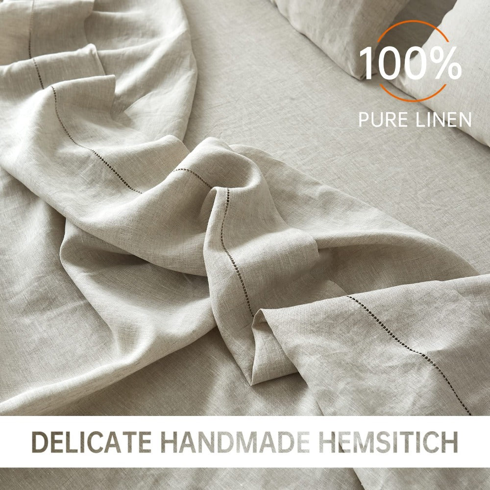 Linen Sheet Set - Handcrafted Hemstitch