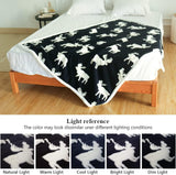 Couverture polaire Sherpa - Motif rennes