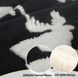 Couverture polaire Sherpa - Motif rennes