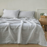 Drap plat en lin - Ligne de broderie