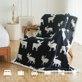 Couverture polaire Sherpa - Motif rennes