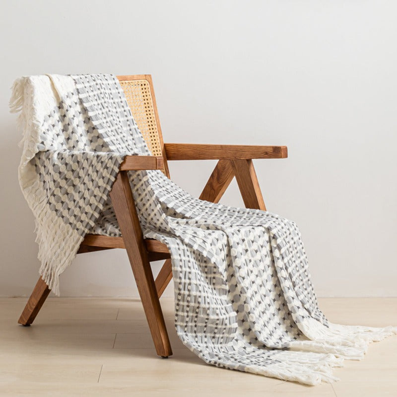 Cotton Throw Blanket-Jacquard Woven Blanket – Simple&Opulence