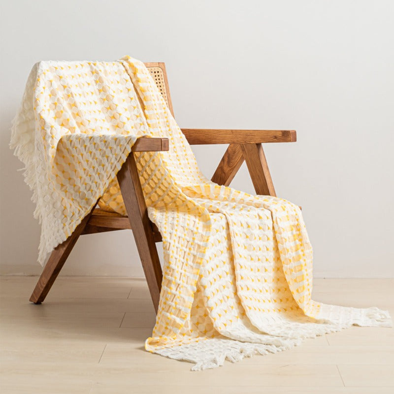 Cotton Throw Blanket-Jacquard Woven Blanket