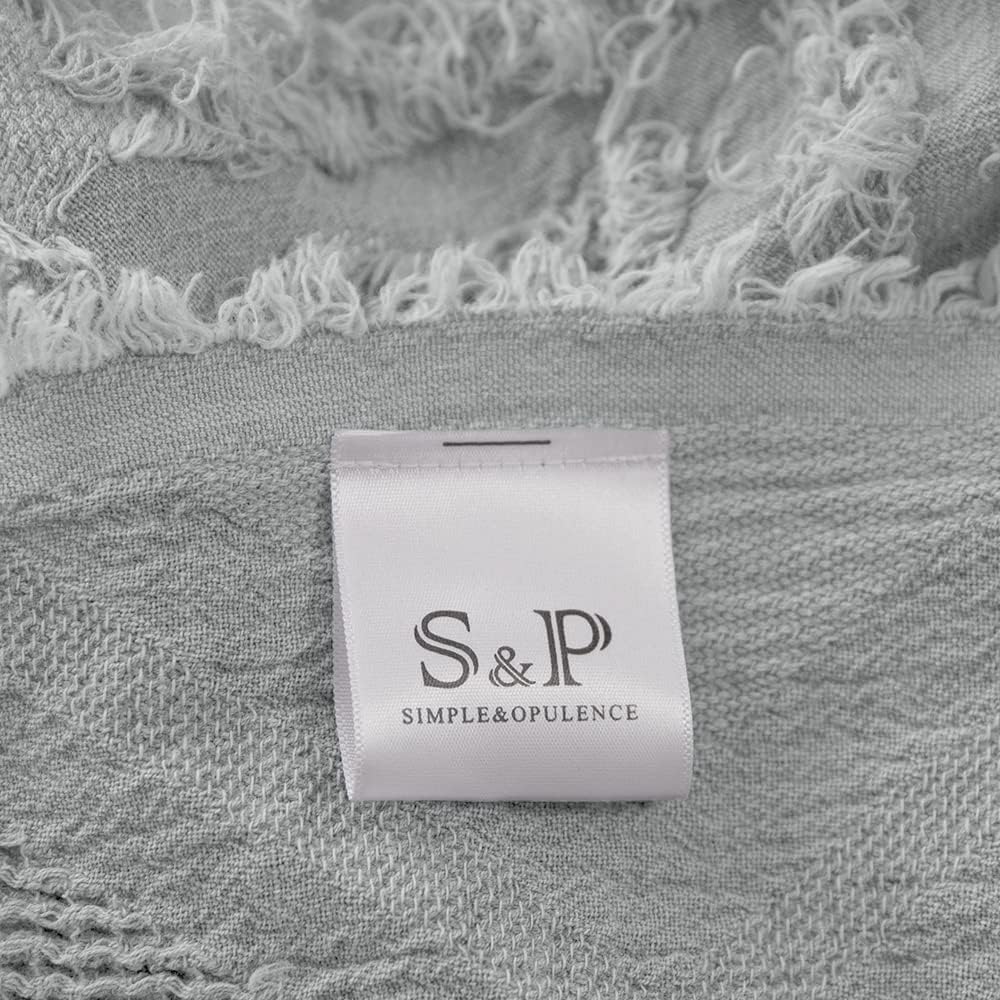 Couverture en coton – Glands tissés en tricot à carreaux