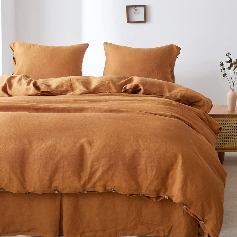 Linen Duvet Cover Set Button Loop Simple&Opulence