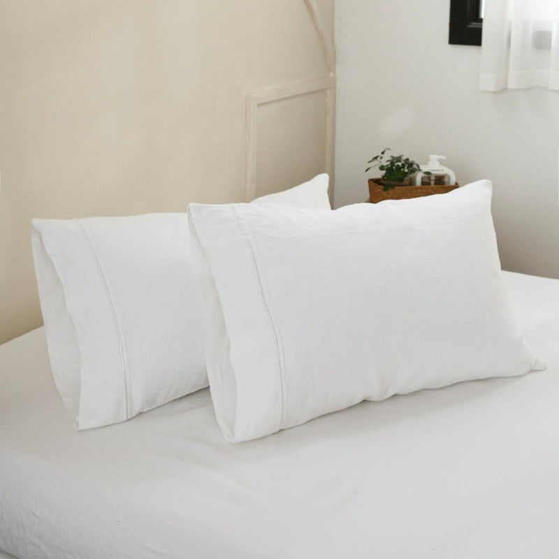 Linen Pillowcases - Embroidery Line
