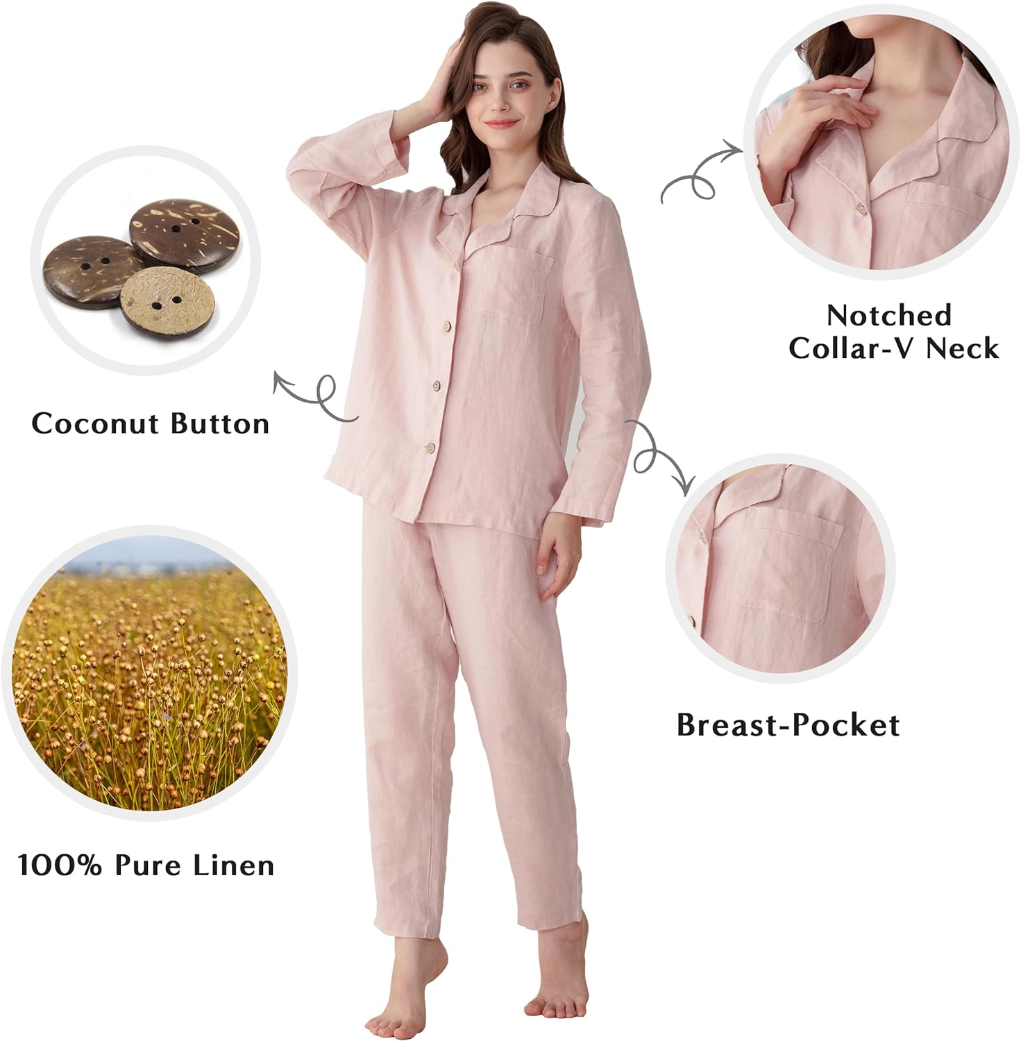 Women's Pajama Set 100% Linen