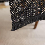 Camino de mesa de macramé de algodón con borlas