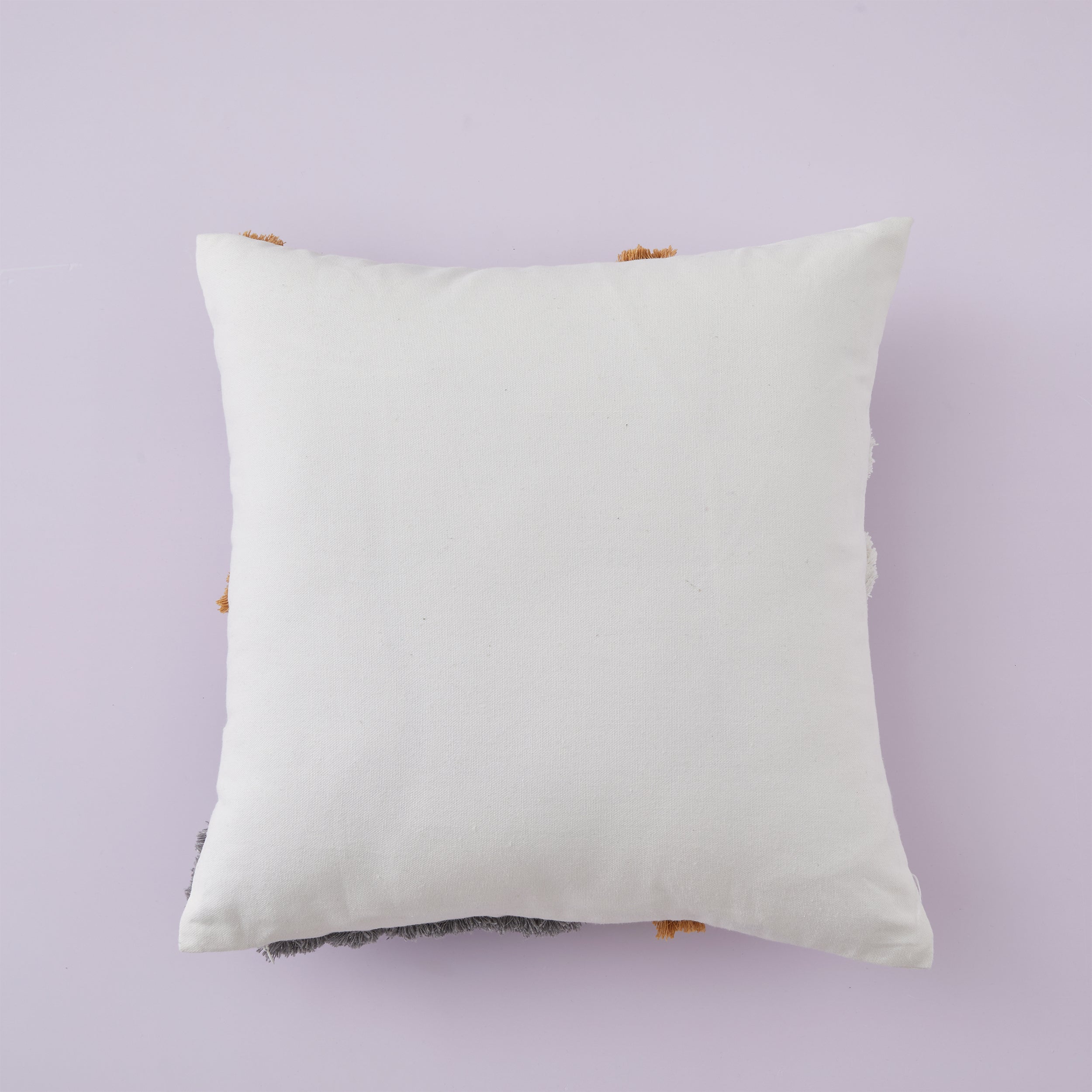 Funda de almohada de algodón con borlas y mechones