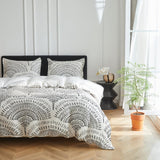 Viscose from Bamboo Duvet Cover Set-Scalloped pattern （white）