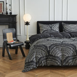 Viscose from Bamboo Duvet Cover Set-Scalloped pattern （black）
