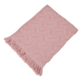 Cotton Throw Blanket - Geometric Knit Woven Tassels