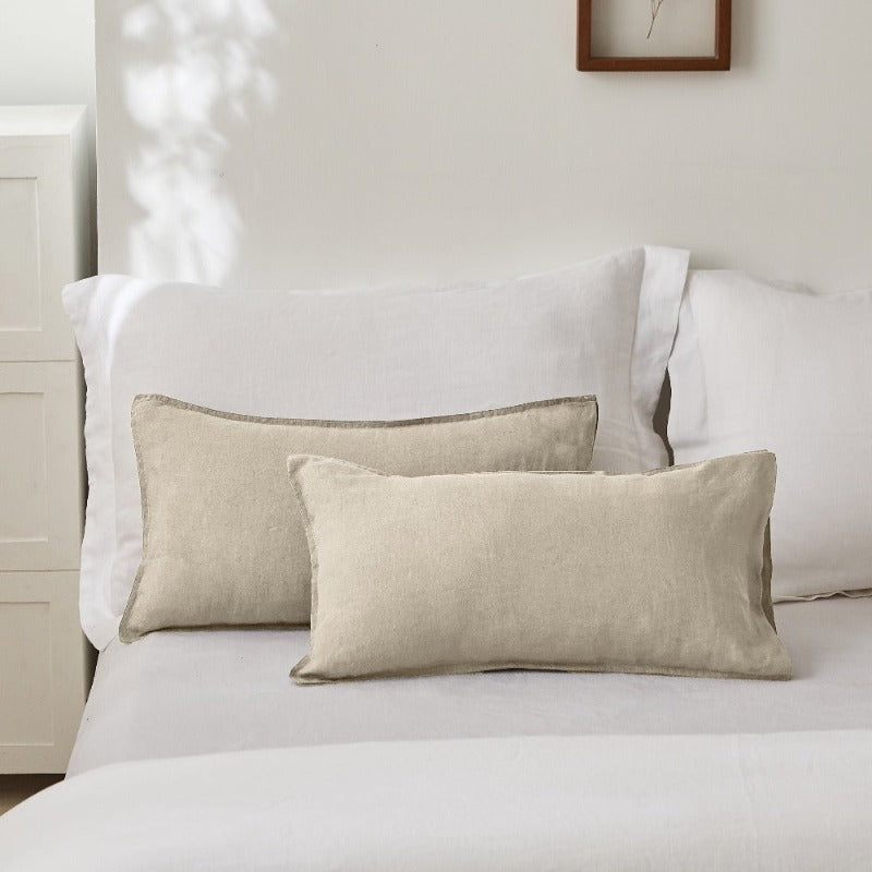 Linen Lumbar Pillow Cover - Basic Style
