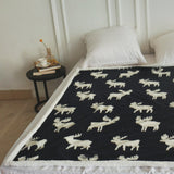 Couverture polaire Sherpa - Motif rennes