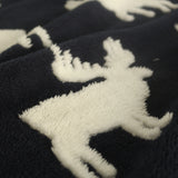Sherpa Fleece Throw Blanket - Reindeers Pattern