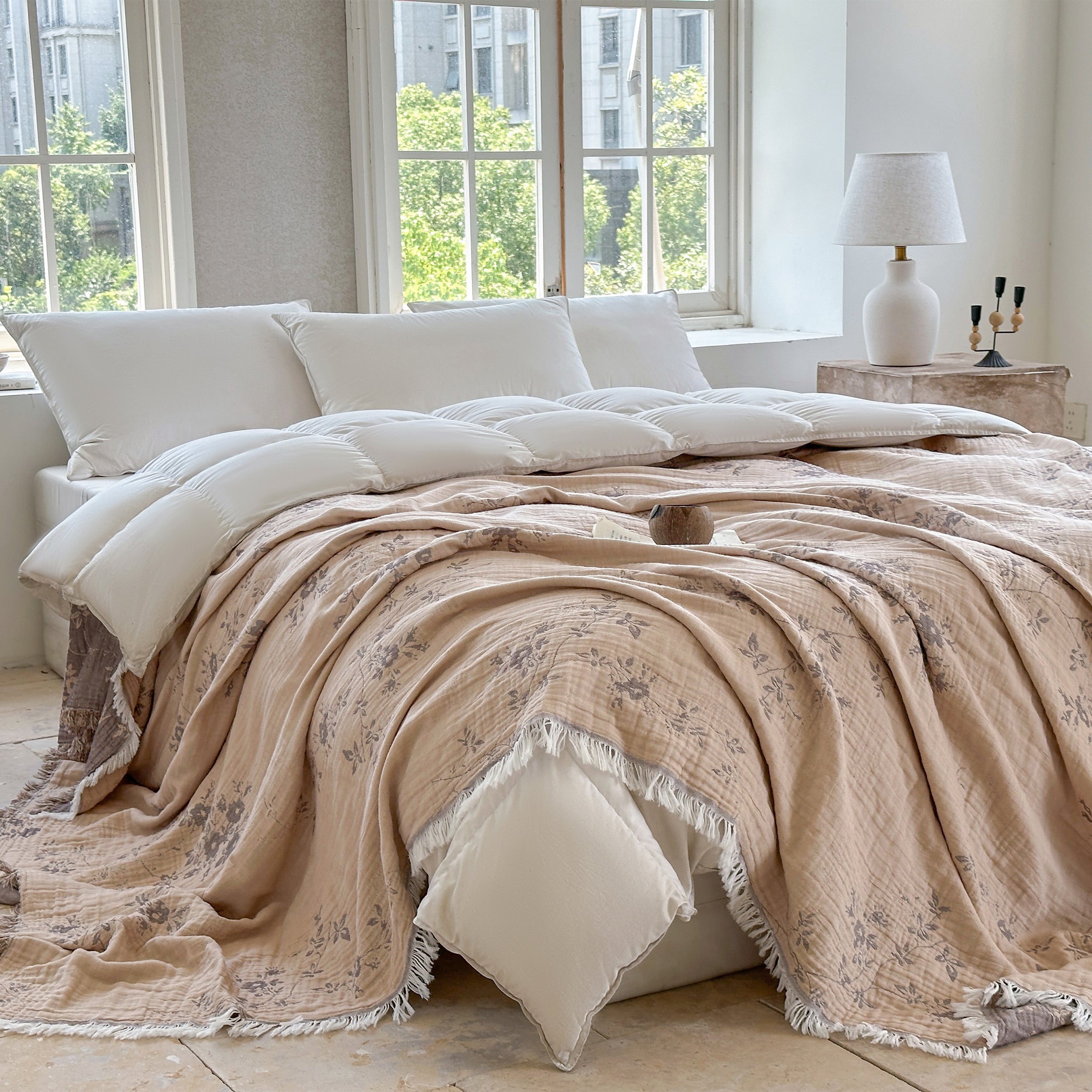 #color_Floral - Brick beige