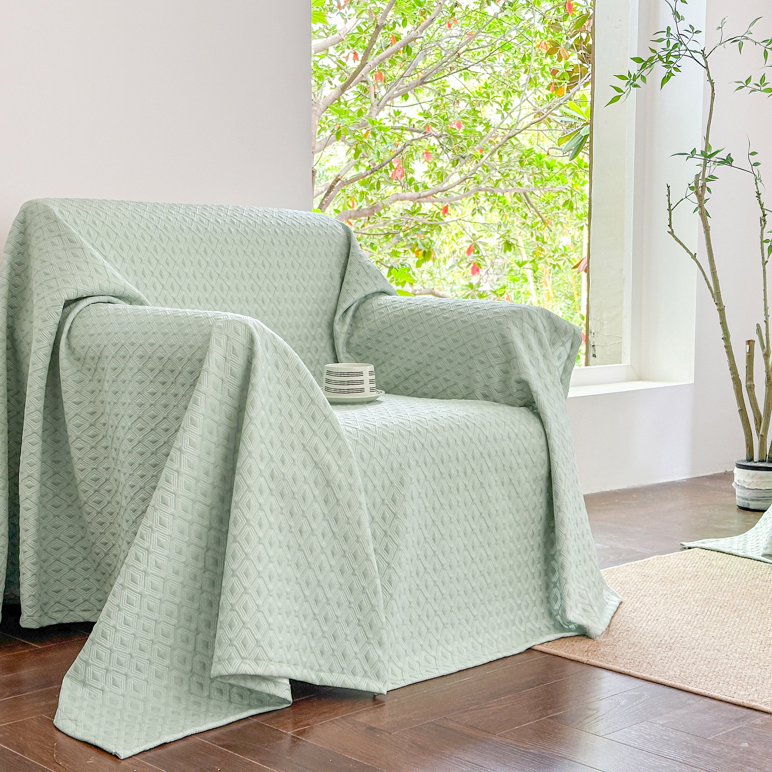 Solid Diamond Sofa Cover - Washable Sofa Protector for Pets & Kids