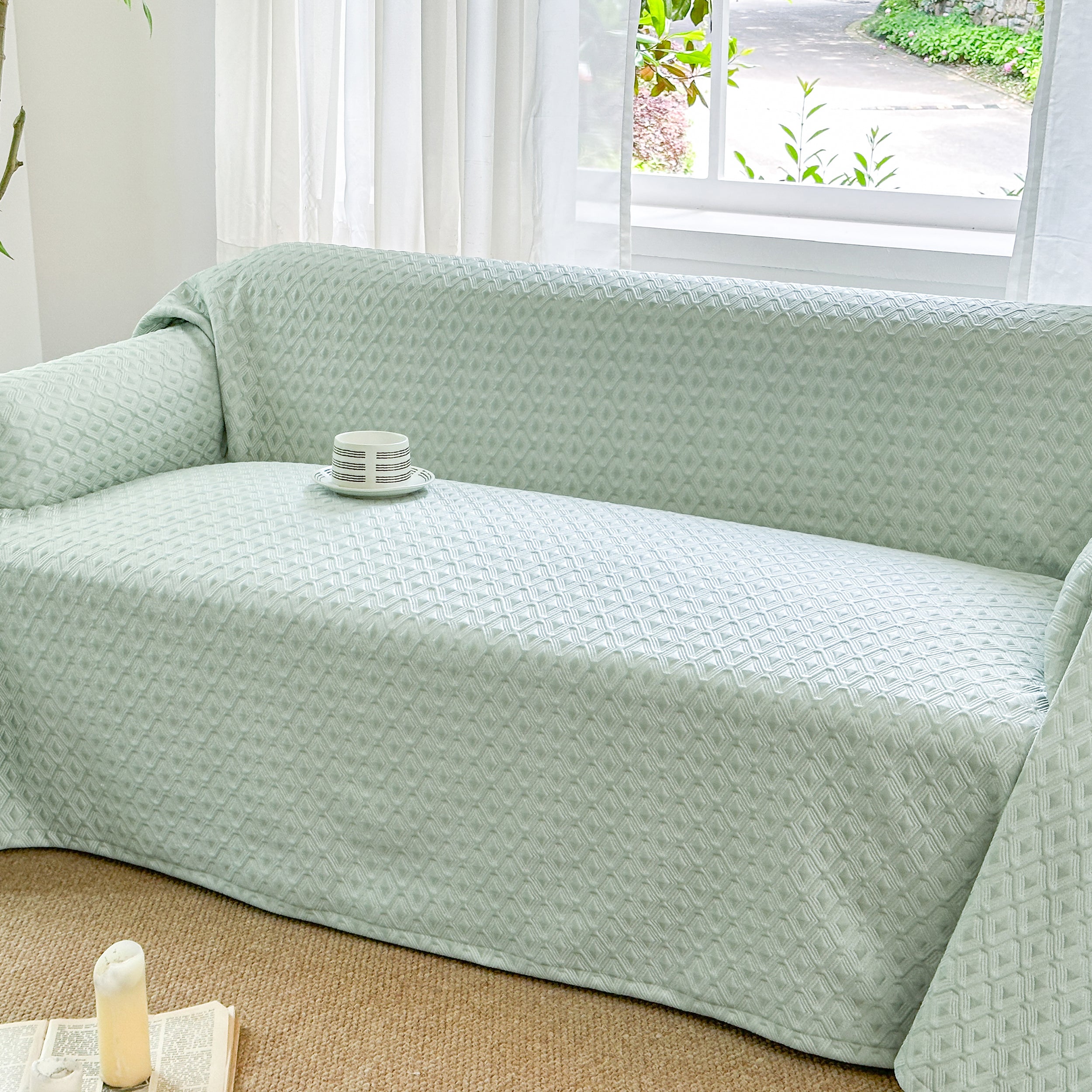 Solid Diamond Sofa Cover - Washable Sofa Protector for Pets & Kids