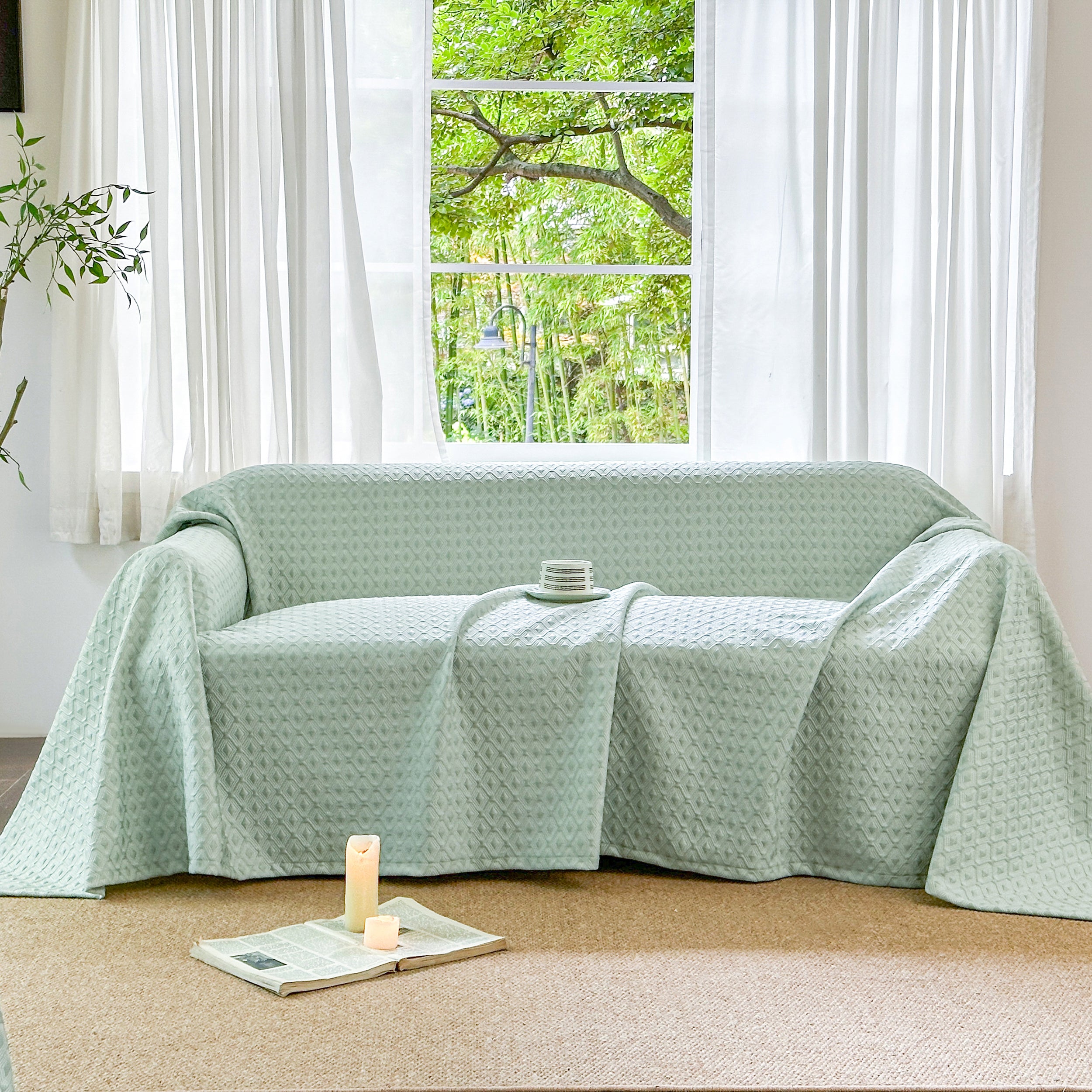 Solid Diamond Sofa Cover - Washable Sofa Protector for Pets & Kids