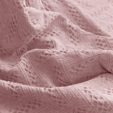 Cotton Throw Blanket - Geometric Knit Woven Tassels