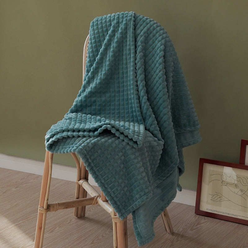 Flannel Throw Blanket - Stereoscopic Grid Design