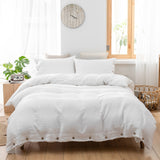 Linen Duvet Cover Set - Coconut Button