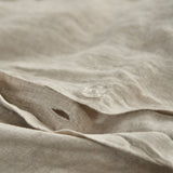 Linen Duvet Cover Set - Embroidery Line